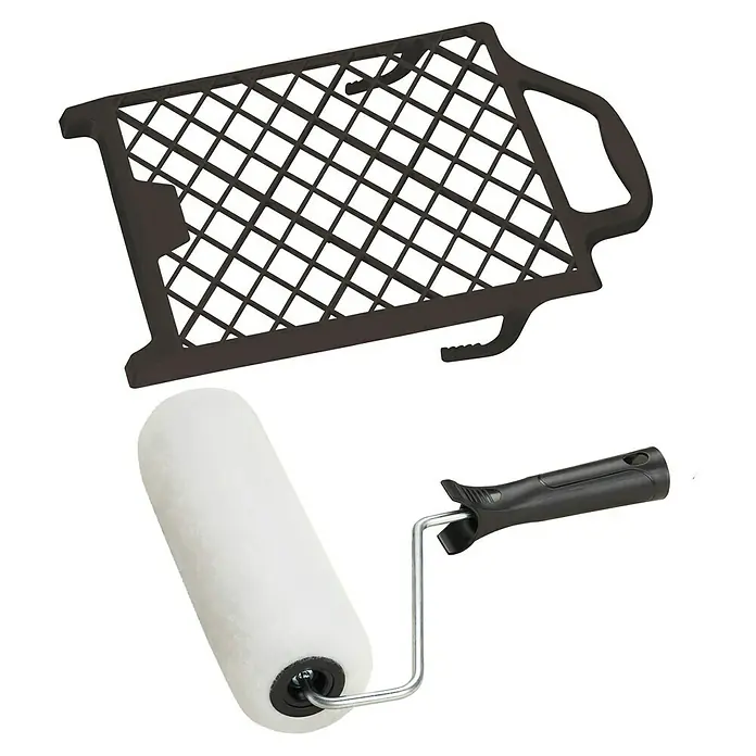 Farbroller-Set - 3 -tlg., Breite Walze: 25 cm - Farbeimergitter und Farbroller mit Griff für ein einfaches und effizientes Malen und Renovieren.