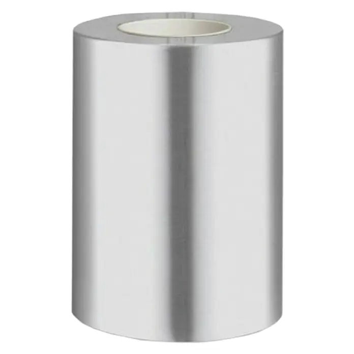 Home Sweet Home Lampenfuß Dry - 10 W, E27, Stahl, Höhe: 10 cm - Ein zylindrischer, silberfarbener Behälter. Der glänzende Mülleimer hat eine Öffnung oben, die Innenseite ist hell.
