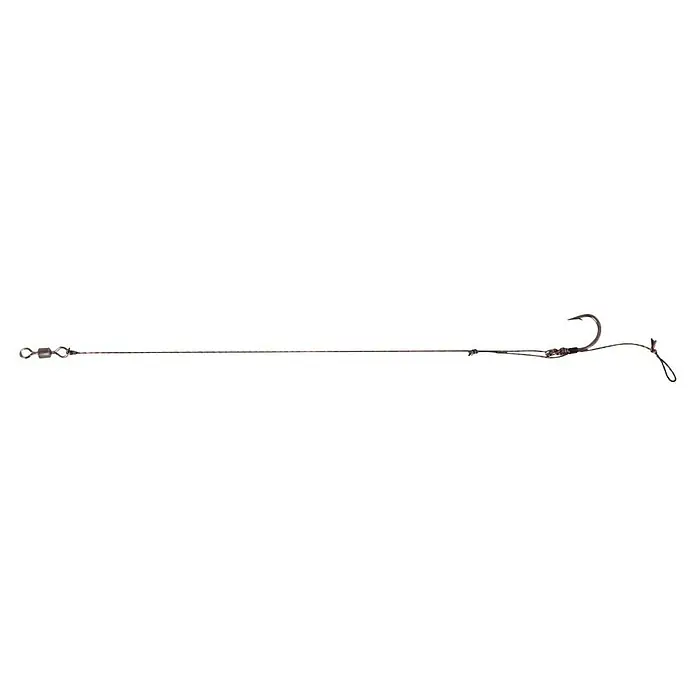 Westline Angelhaken Adjustable Hair Rig C-IV - 4, Länge: 22 cm, Tragkraft: 18,1 kg, 2 Stk. - Nahaufnahme einer feinen Silberkette, die die Eleganz des Schmuckstücks betont und seine filigrane Verarbeitung hervorhebt.
