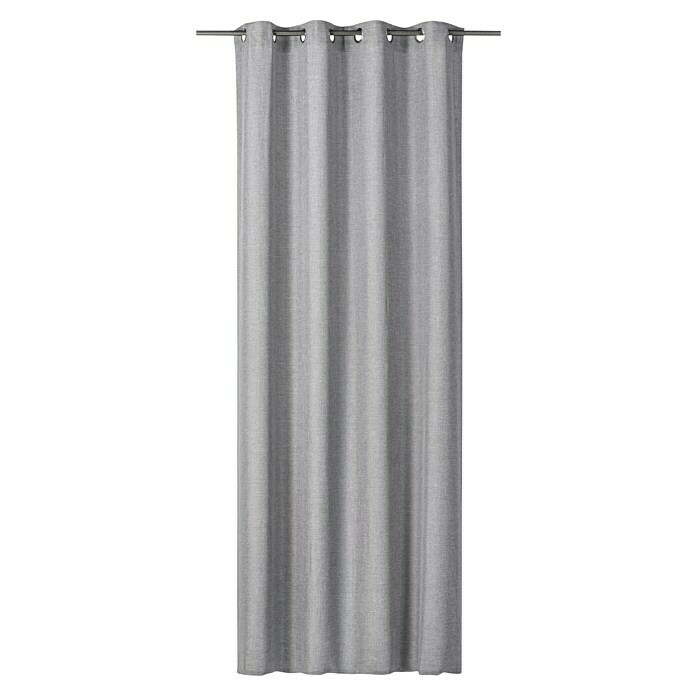 Elbersdrucke Ösenschal Lino (Grau, 140 x 255 cm, 100 % Polyester) | BAUHAUS | Fertiggardinen