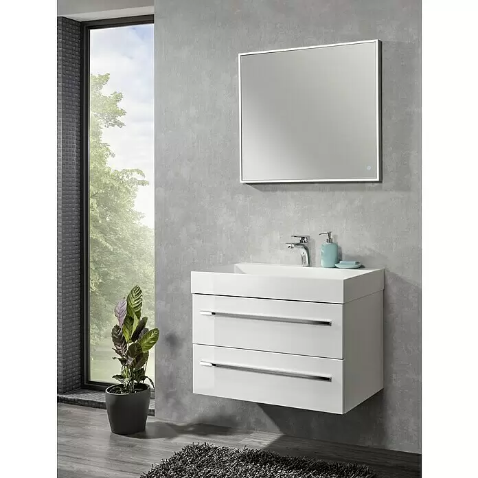 Camargue Lichtspiegel Frame - 80 x 68 cm, Leuchtmittel, Mit eckigen Kanten - Stimmungsaufnahme