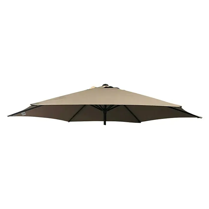 Techo de repuesto Arezzo - Taupe, Diámetro: 270 cm - Primer plano de una sombrilla cuadrada beige, que proporciona sombra y protección solar, ideal para uso y descanso en exteriores.