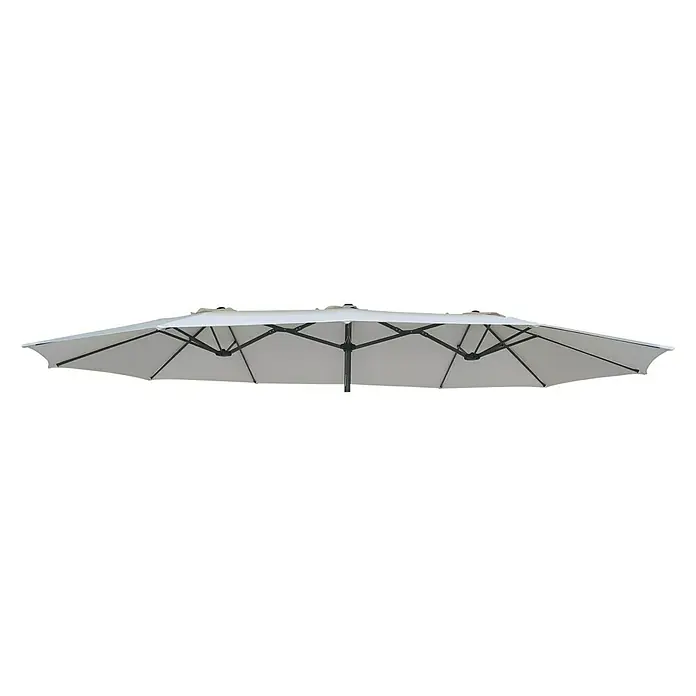 Techo de repuesto Olbia - L x An: 460 x 270 cm, Crudo, Diámetro: 270 cm - Parasol doble de patio en gris neutro, ideal para proporcionar amplia sombra y mejorar las áreas exteriores elegantes.