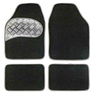 Carpoint Set automatten Sportivo Zilver (Materiaal: Polyester, Kleur: Zwart, 4 -delig)