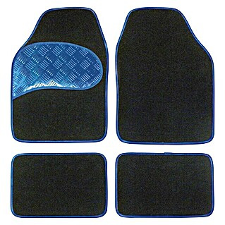 Carpoint Set automatten Sportivo Blauw (Materiaal: Polyester, Kleur: Zwart/Blauw, 4 -delig)