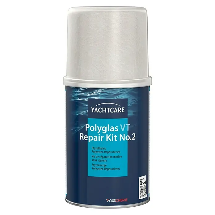 Yachtcare Polyglas Repair Kit VT - 800 g - Ein Behälter YACHTCARE Polyglas VT Reparatur-Kit No.2, ideal für Bootsreparaturen mit styrolfreiem Polyester-Reparaturset.