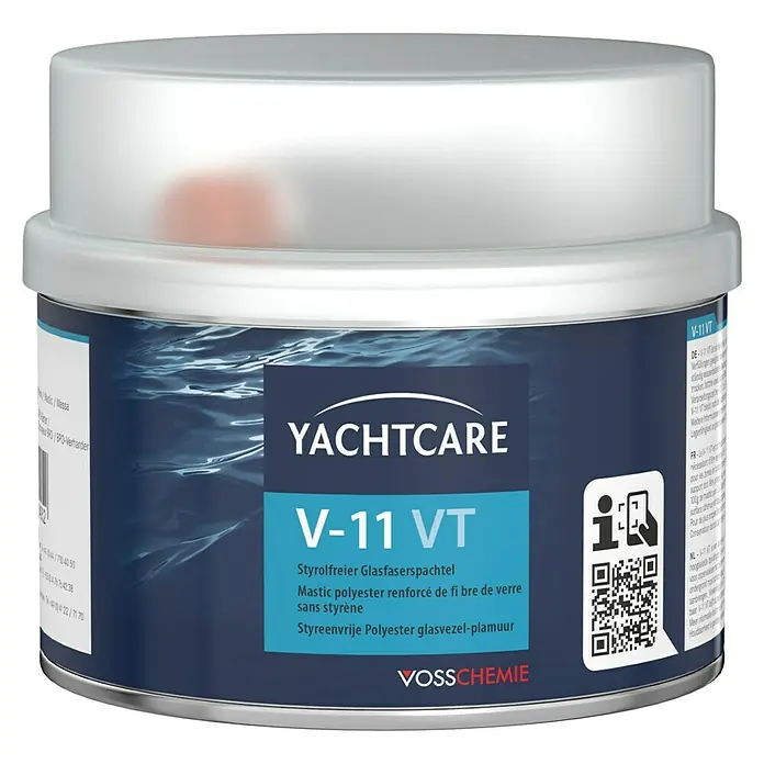Yachtcare Faserspachtel V 11 - 200 g - Dose Yachtcare V-11 VT Glasfaserspachtel: Styrolfreier Polyesterspachtel zur Reparatur von GFK-Booten und anderen Polyester-Anwendungen.