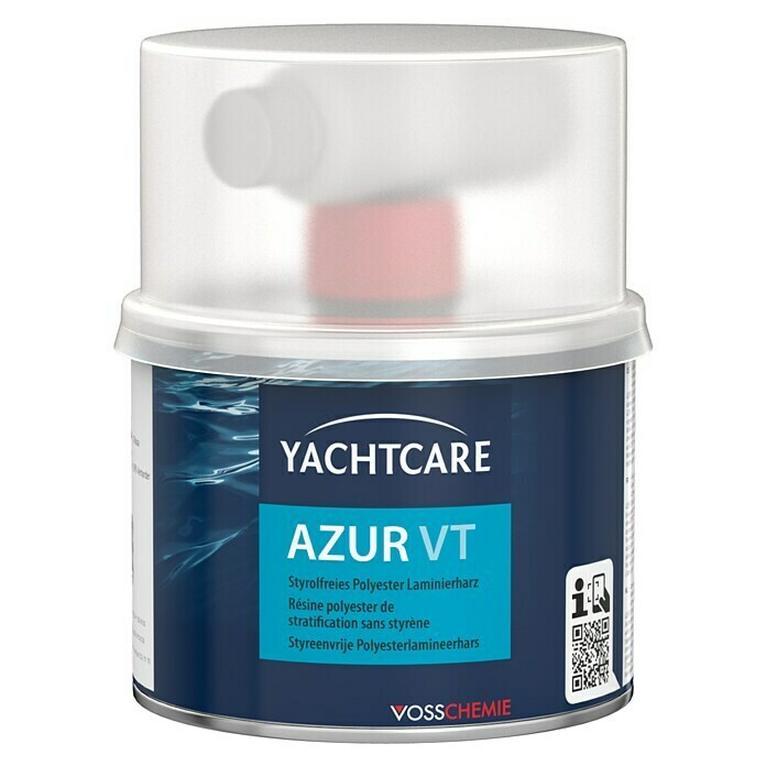 Yachtcare Poly-Laminierharz AZUR VT500 g, Cobalt Blau Front View