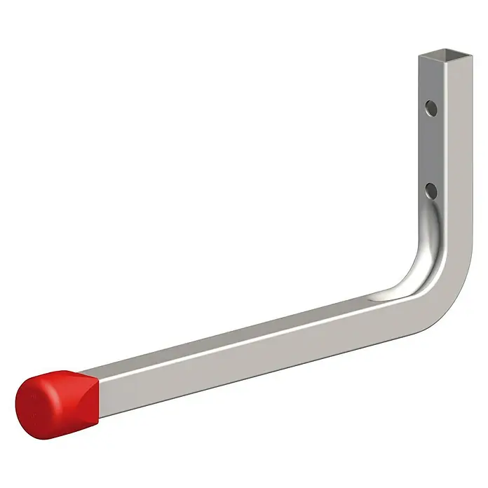 Stabilit Wandhaken - Belastbarkeit: 15 kg, Durchmesser: 12 mm - Metall-Wandhaken mit roter Endkappe zur Aufbewahrung von Gegenständen in Garage, Werkstatt oder Keller, robust und platzsparend.