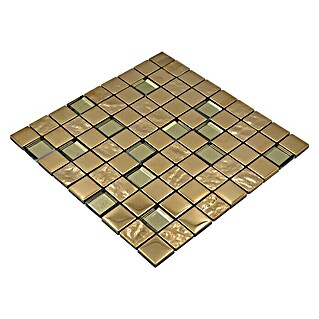 Mosaikfliese Quadrat Crystal XCM 32G03 (30 x 30 cm, Gold, Glänzend)