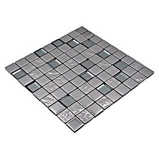 Mosaikfliese Quadrat Crystal XCM 32SB5 (30 x 30 cm, Silber Metallic, Glänzend)