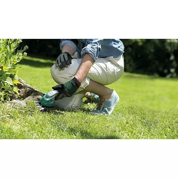 Bosch Akku-Grasschere Set Isio mit Teleskopstiel - 3,6 V, 1 Akku, Schwertbreite: 8 cm - Anwendungsbeispiel