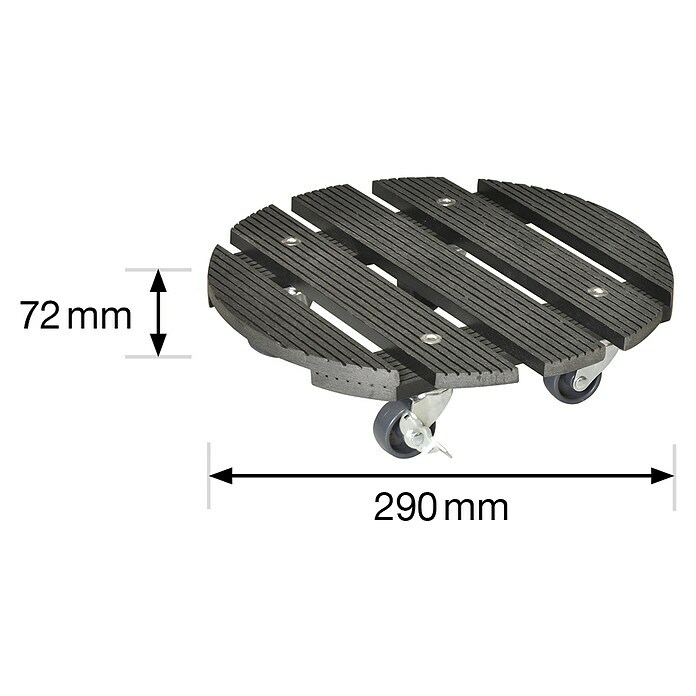 Gardol Pflanzenroller29 cm, WPC, Anthrazit, Max. Belastung: 100 kg Sketch