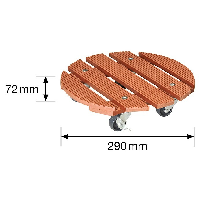 Gardol Pflanzenroller29 cm, WPC, Terracotta, Max. Belastung: 100 kg Sketch