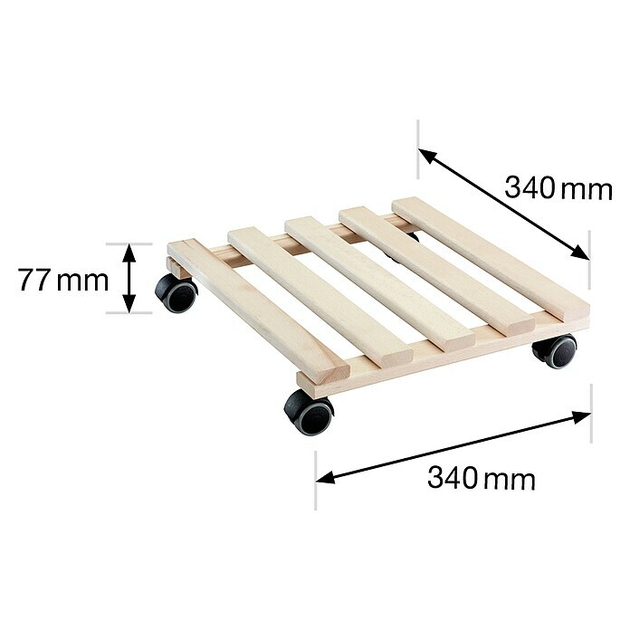 Gardol Pflanzenroller Paletti (34 x 34 cm, Max. Belastung: 100 kg)