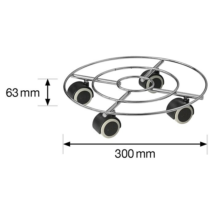 Gardol Pflanzenroller Trend Soft30 cm, Max. Belastung: 60 kg Sketch