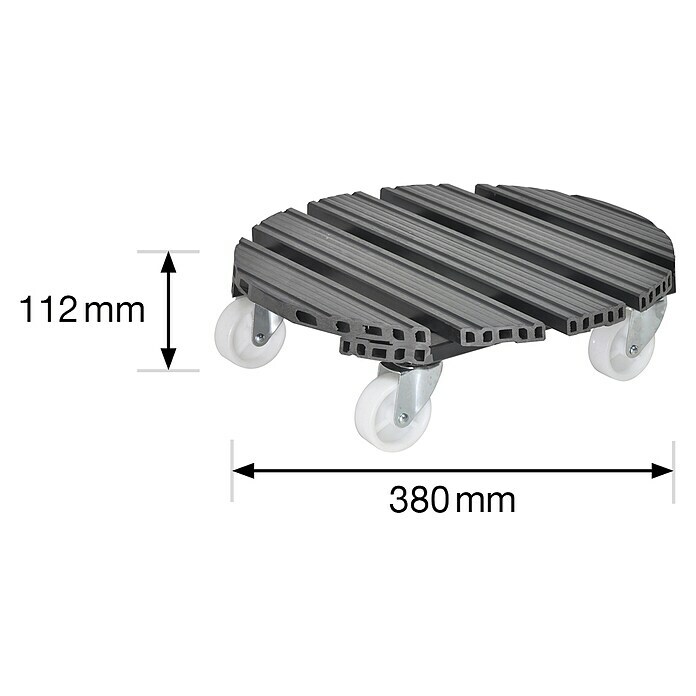 Gardol Pflanzenroller38,5 cm, WPC, Anthrazit, Max. Belastung: 200 kg Sketch