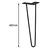 Wagner System Möbelfuß (Länge: 400 mm, Schwarz, Metall)