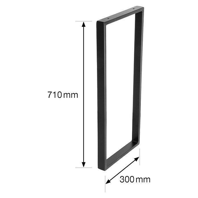 Wagner System TischgestellB x H: 300 x 710 mm, Stahl, Schwarz Sketch