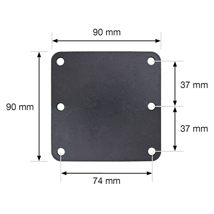 Wagner System TischgestellB x H: 700 x 720 mm, Stahl, Pulverbeschichtet, Schwarz Sketch