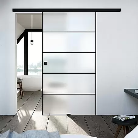 Diamond Doors Black Edition Glasschiebetür Lines