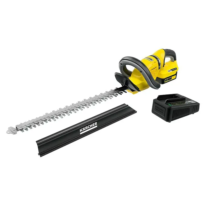 Kärcher Akku-Heckenschere HGE 18-50 Battery Set - 18 V, Li-Ionen, 1 Akku, Schnittlänge: 50 cm - Kärcher Akku-Heckenschere mit Akku und Ladegerät für den Garteneinsatz, präzise Schnitte und einfache Handhabung.