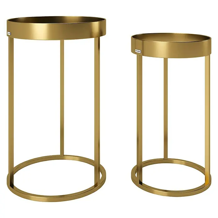 Phönix Playboy Beistelltisch-Set Mary - Gold, 2 -tlg. - Zwei goldene Beistelltische, unterschiedlich groß, minimalistisches Design, ideal für moderne Wohnräume.\n