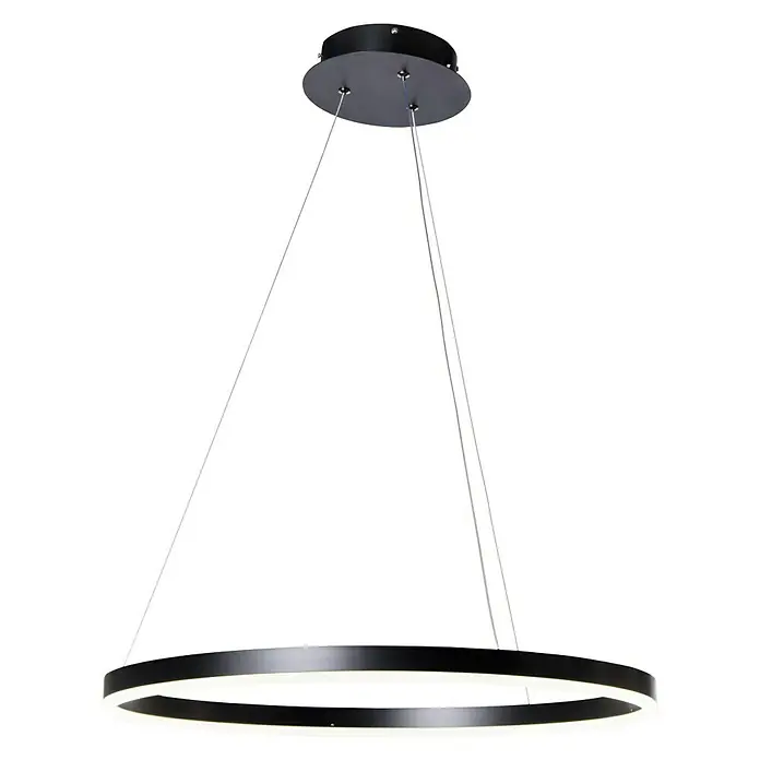 Direct Signs LED-Pendelleuchte Noble - Durchmesser: 800 mm, Schwarz - Die kreisförmige LED-Hängeleuchte in Schwarz sorgt für stilvolle Beleuchtung. Perfekt für moderne Wohnräume und Büros mit minimalistischem Design.