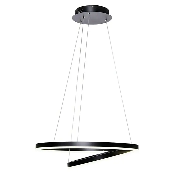 Direct Signs LED-Pendelleuchte Noble - Höhe: 150 cm, Schwarz, Durchmesser: 600 mm - Elegante LED-Hängeleuchte mit modernem, verschlungenem Design. Perfekt für stilvolle Innenräume und energieeffiziente Beleuchtung.