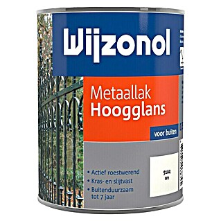 Wijzonol Metaallak Hoogglans RAL 9104 Wit (Wit, 750 ml, Hoogglans)