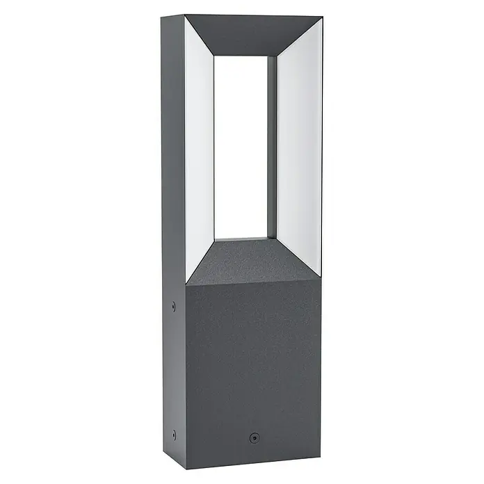 Eglo Riforano Sobremuro exterior - Color del marco: Negro, Blanco cálido, 6 x 11 x 34 cm, Con bombillas - Una moderna baliza gris con paneles blancos para áreas exteriores, que combina luz y estilo.