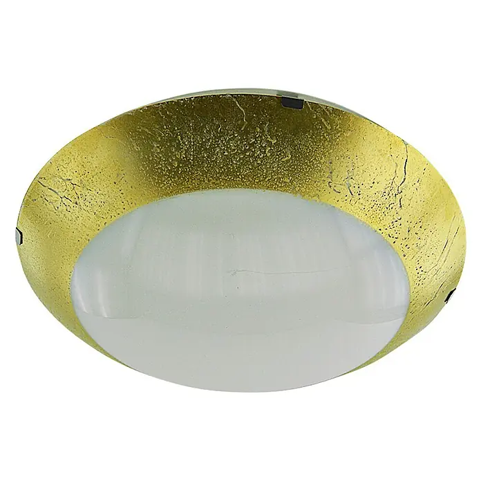 Plafón LED redondo Cristal vin - 12 W, Ø x Al: 250 mm x 8 cm, Oro, Blanco neutro - Lámpara de techo dorada con difusor blanco para una iluminación elegante de la habitación.