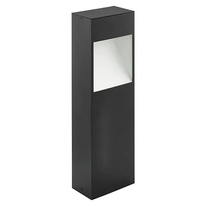 Eglo Sobremuro exterior Manfria - 10 W, Color del marco: Antracita, Blanco cálido, 7,5 x 13,5 x 38 cm, Con bombillas - Elegante lámpara exterior negra con diseño rectangular y ventana luminosa para iluminación estilosa en jardín o terraza.