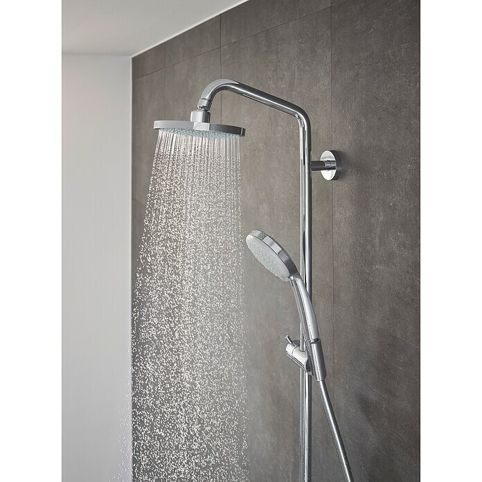 Hansgrohe Duschsystem Croma Showerpipe 160Mit Thermostatarmatur, Lochabstand: 93,2 cm, Anzahl Strahlarten: 4 Stk., Chrom, Höhe: 110,1 cm Use Shot