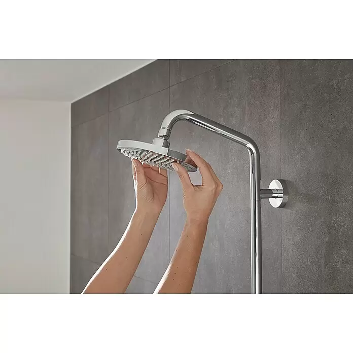 Hansgrohe Duschsystem Croma Showerpipe 160 - Mit Thermostatarmatur, Lochabstand: 93,2 cm, Anzahl Strahlarten: 4 Stk., Chrom, Höhe: 110,1 cm - Anwendungsbeispiel