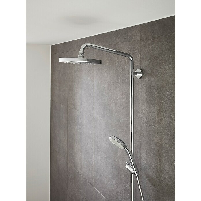 Hansgrohe Crometta Überkopfbrausen-Set E 240 (Mit Thermostatarmatur, Lochabstand: 103,4 cm, Anzahl Funktionen: 2, Chrom)