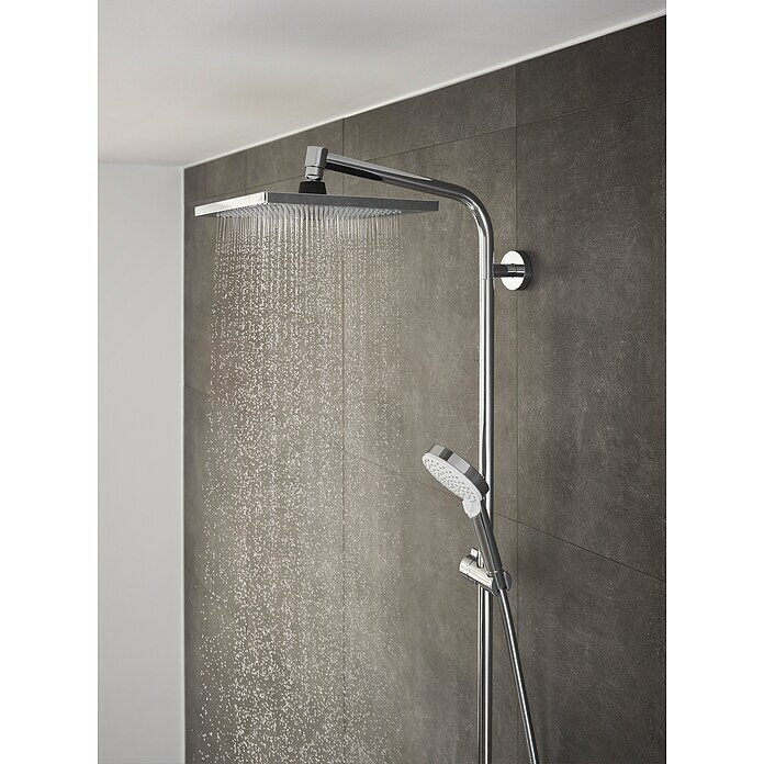 Hansgrohe Crometta Duschsystem E 240Mit Thermostatarmatur, Lochabstand: 103,4 cm, Anzahl Strahlarten: 2 Stk., Chrom Use Shot