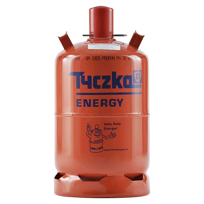 Tyczka Energy Propangas-Flasche Pfandflasche ohne Füllung* - Fassungsvermögen: 11 kg - Rote Tyczka Energy Gasflasche. Ideal für den Einsatz im Freien und für Campingausflüge. Sicher und zuverlässig.