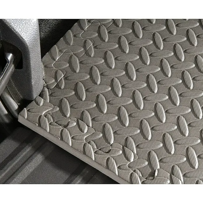 Mottez Universalmatte - Grau, 60 x 60 cm - Graue ineinandergreifende Bodenmatte mit Rautenmuster, die Schutz und Komfort bietet, ideal für Garagen, Fitnessstudios oder Spielbereiche.