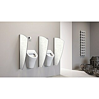 GEO Urinal-Trennwand Segel (50 x 90 cm, Aluminium, Dekor: Marmor)