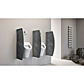 GEO Urinal-Trennwand Radius 10 (50 x 90 cm, Aluminium-Verbundplatte mit Polyethylen-Kern, Dekor: Schiefer)