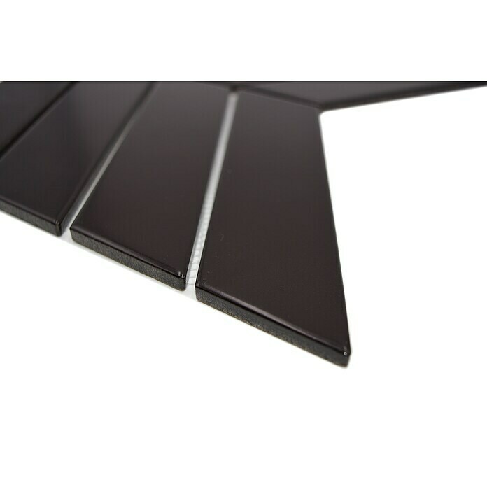 Mozaik pločica Chevron Uni CHEV 09  (31,8 x 22,4 cm, Crne boje, Mat) | BAUHAUS