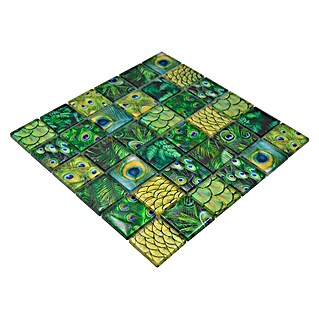Mosaikfliese Wildlife (29,8 x 29,8 cm, Grün, Glänzend)