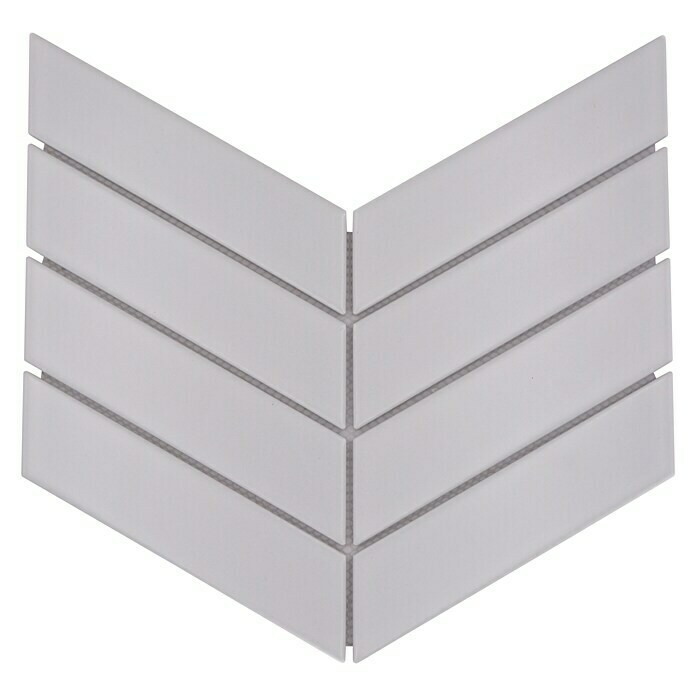 Mozaik pločica Chevron Uni CHEV 01  (31,8 x 22,4 cm, Bijele boje, Mat) | BAUHAUS