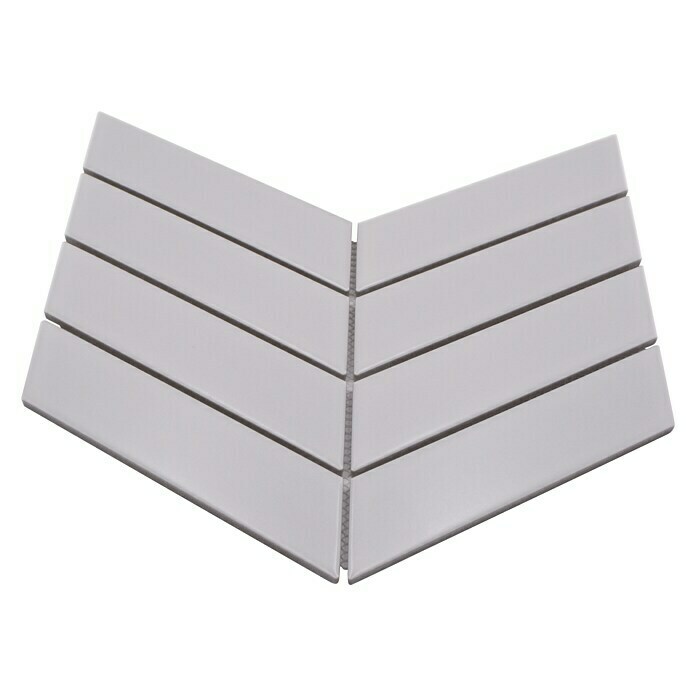 Mozaik pločica Chevron Uni CHEV 01  (31,8 x 22,4 cm, Bijele boje, Mat) | BAUHAUS
