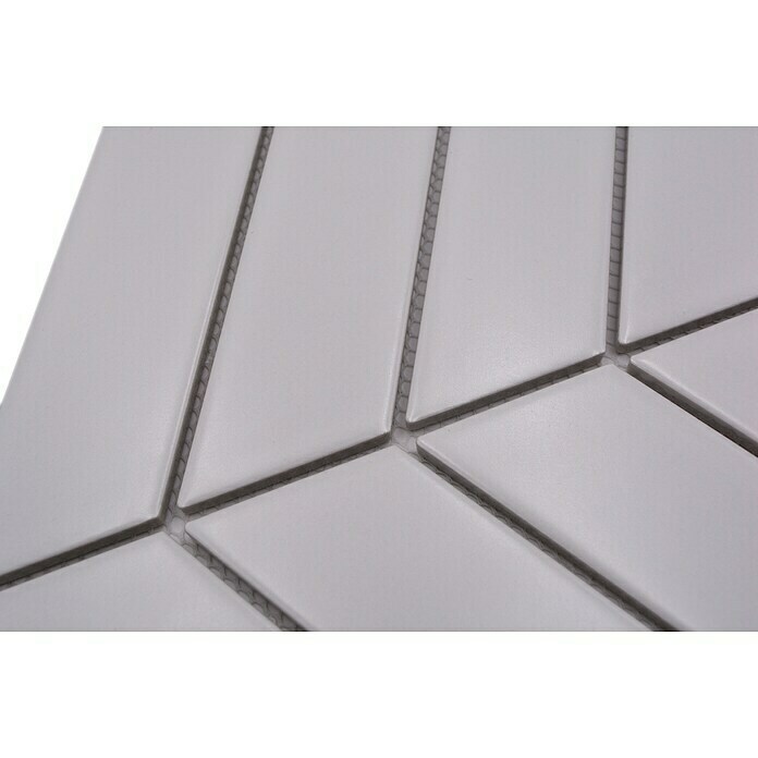 Mozaik pločica Chevron Uni CHEV 01  (31,8 x 22,4 cm, Bijele boje, Mat) | BAUHAUS