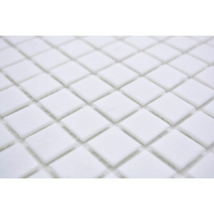 Mozaik pločica Quadrat Crystal Uni GM A 11P  (32,7 x 30,5 cm, Bijele boje, Sjaj) | BAUHAUS