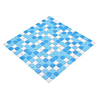 Mosaikfliese Quadrat Crystal Mix GM A 323P (32,7 x 30,5 cm, Mix Weiß Blau, Glänzend)