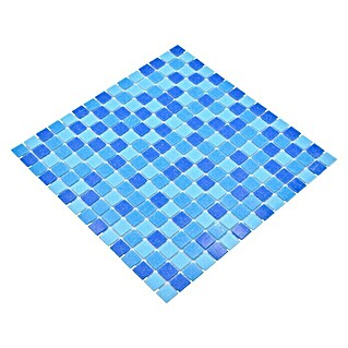 Mosaikfliese Quadrat Crystal Mix GM A 327P (32,7 x 30,5 cm, Mix Türkis Blau, Glänzend)