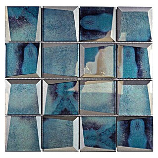 Mosaikfliese Quadrat Crystal XBH B10 (30 x 30 cm, Blau, Glänzend)